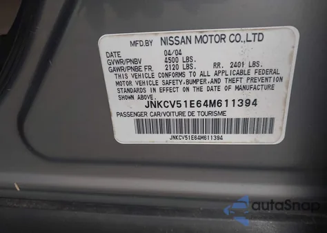 2004 Infiniti G35 из США, поврежденный, VIN JNKCV51E64M611394